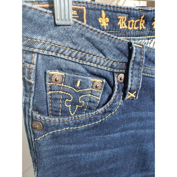 Rock Revival Jeans 25 Womens Blue Denim Jessica Skinny Leg Dark Wash Stretch - Picture 3 of 16